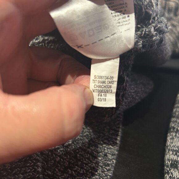 GAP Men's Gray TXT Shawl Cardigan L 100% Cotton Mixed Knit Shawl Collar Cozycore - Picture 6 of 7